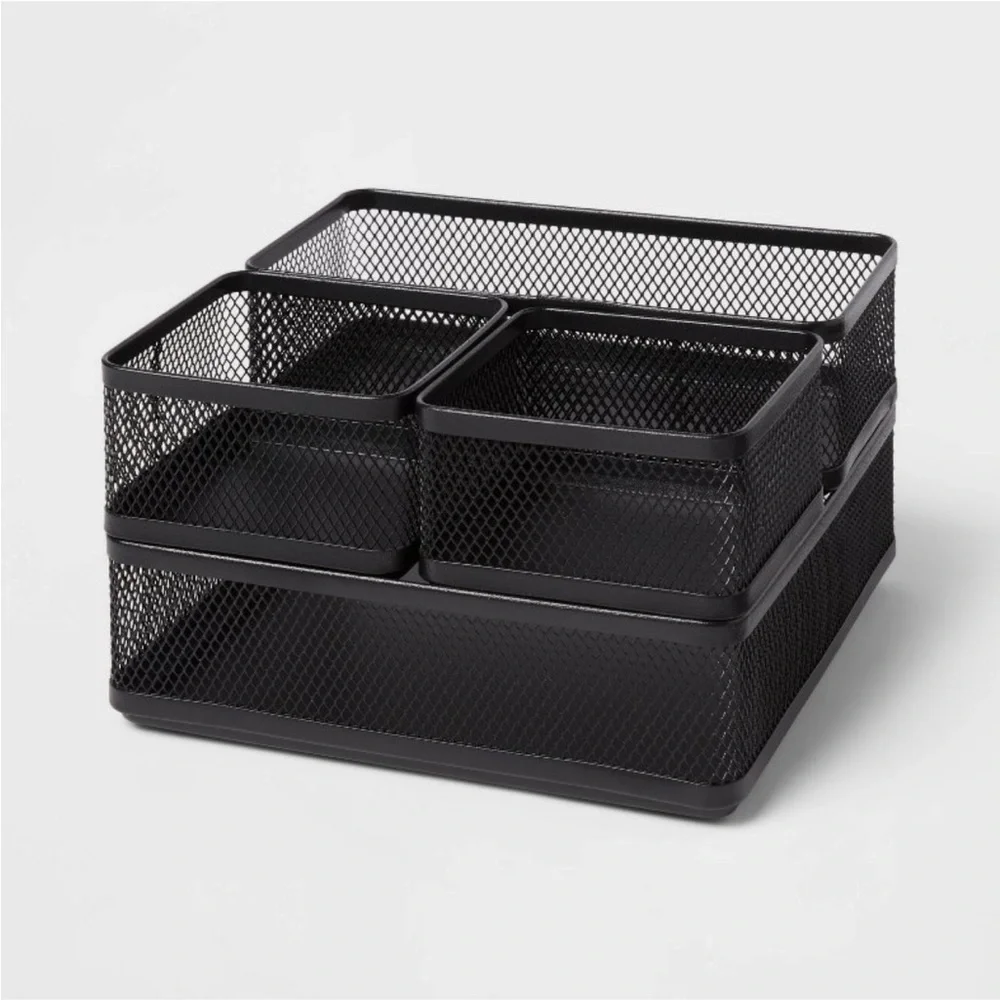 5 pcs Mesh Black wire desk accessories from Target pencil holder and organizers